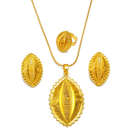 Eritrean Ethiopian Culture Ethnic Traditional Jewelry For Wedding Engagement sets Gold Color Africa Goods