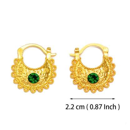 Small Stud Earrings With Rhinestone Ethiopian Eritrean African Jewelry Women
