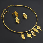 Ethiopian Eritrea Ethnic Jewelry Sets With Cross Chokers Earrings Rings for Women  Africa Wedding Party Gifts