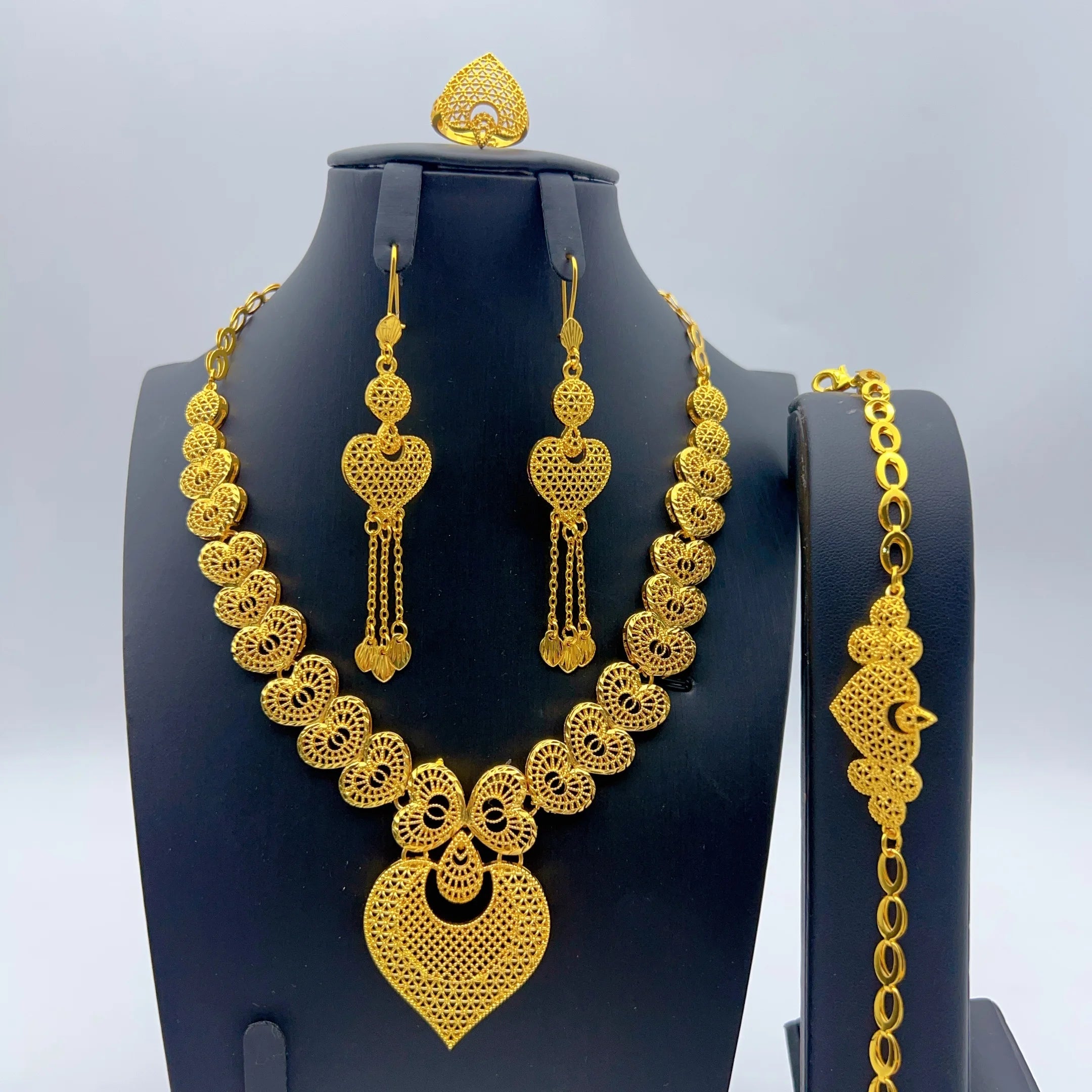Indian 24K Gold Color Long Tassel Necklace Set Nigerian Party Bridal Wedding Ethiopian Luxury Dubai Jewelry Wholesale Gifts