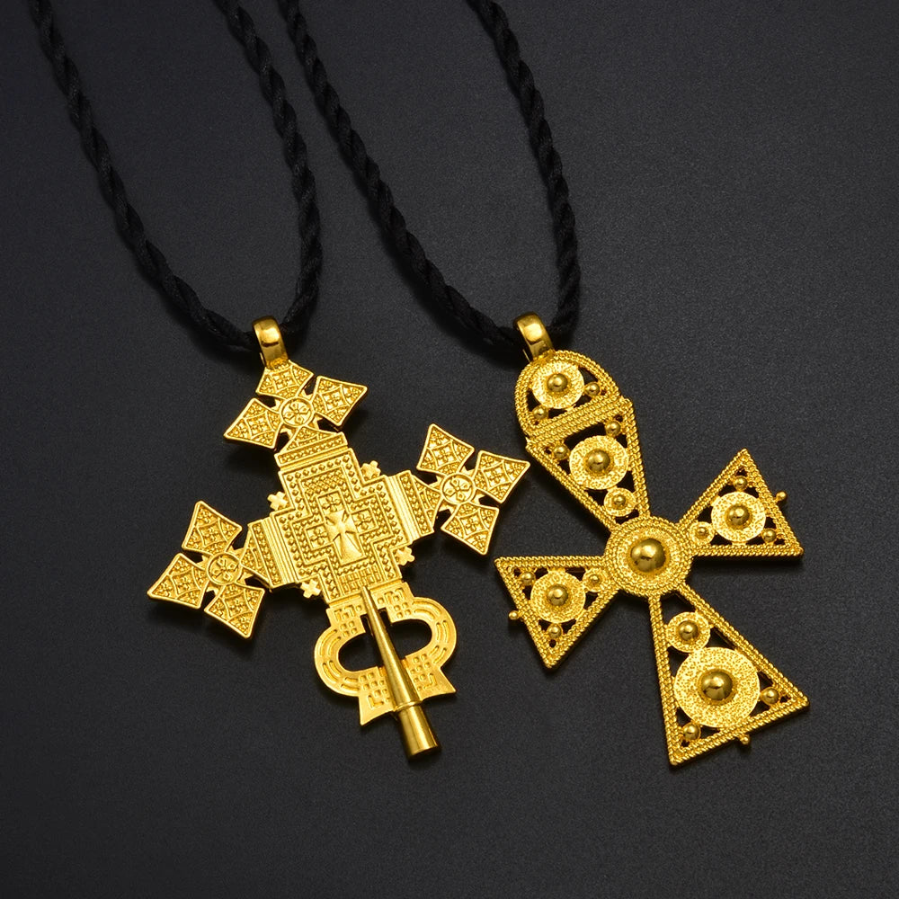 Large Cross Ethiopian Eritrean Big Pendant RopeTraditional Ornaments Habesha Jewelry