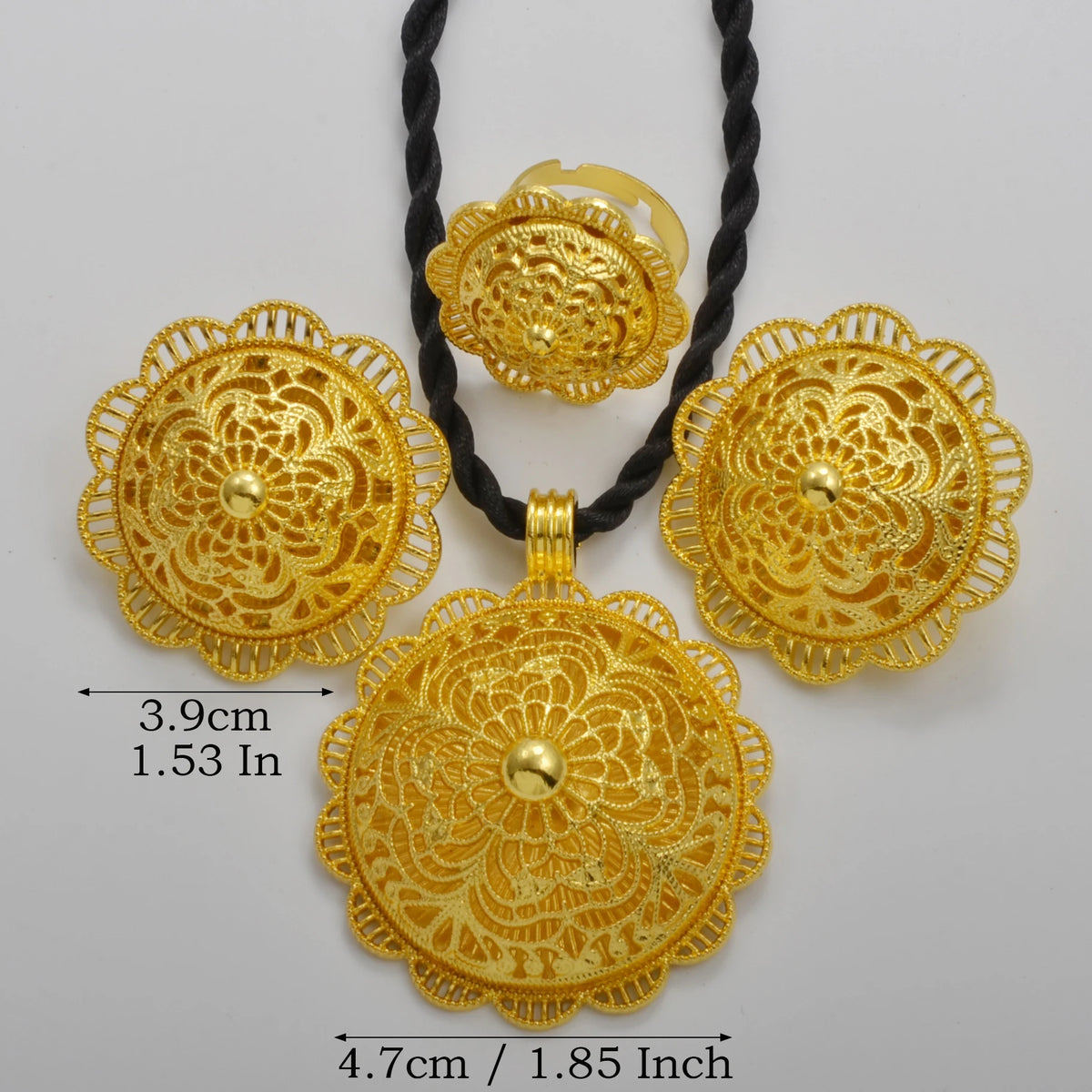 Ethiopian Jewelry Sets Necklace Earrings Ring African Traditional Bridal Set Habesha Eritrea Wedding Sudan