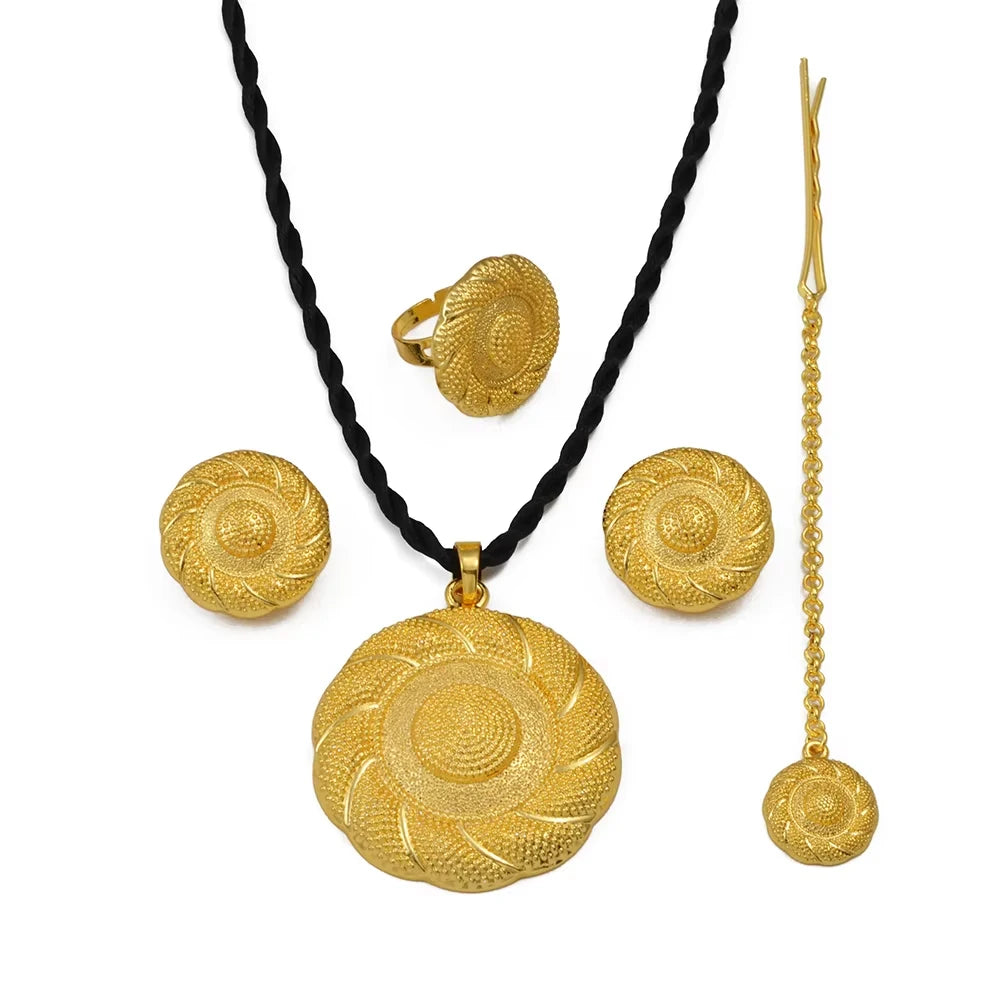 NEW Ethiopian Cross Jewelry Sets Necklaces Earrings Rings Forehead-Chain Eritrean African Habesha Accessories