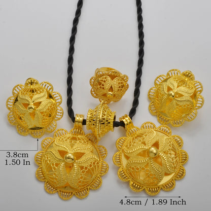 Ethiopian Jewelry Sets Necklace Earrings Ring African Traditional Bridal Set Habesha Eritrea Wedding Sudan