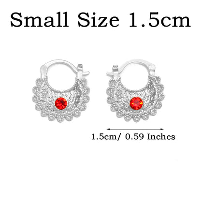 Small Stud Earrings With Rhinestone Ethiopian Eritrean African Jewelry Women