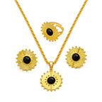 Ethiopian Eritrea Round Jewelry Sets With Pearl Necklace Earrings Rings for Women  African Brides Accessories