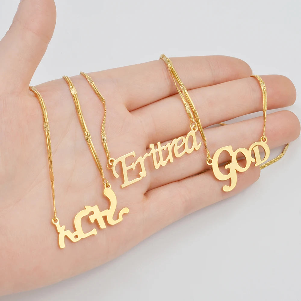 Ethiopian Eritrean Pendant Necklaces For Women  Gold Color African Jewelry God Chains
