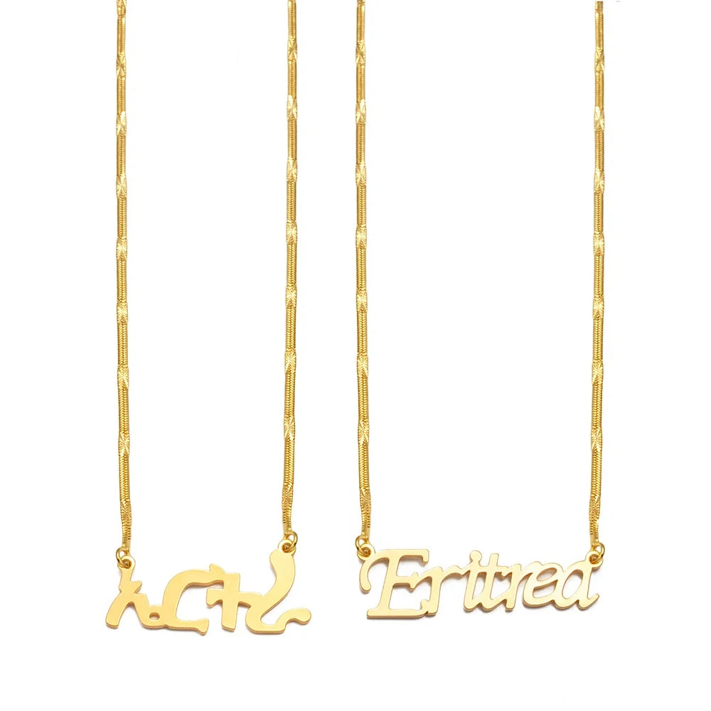 Ethiopian Eritrean Pendant Necklaces For Women  Gold Color African Jewelry God Chains