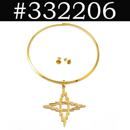 BIG SIZE PENDANT Chokers Collar and 1CM Small Earrings Ethiopian Jewelry sets Eritrean African Habesha