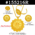 Big Pendant Necklace Earrings Bracelet Rings African Ethiopian Jewelry Sets Eritrean Arabic Wedding Decor