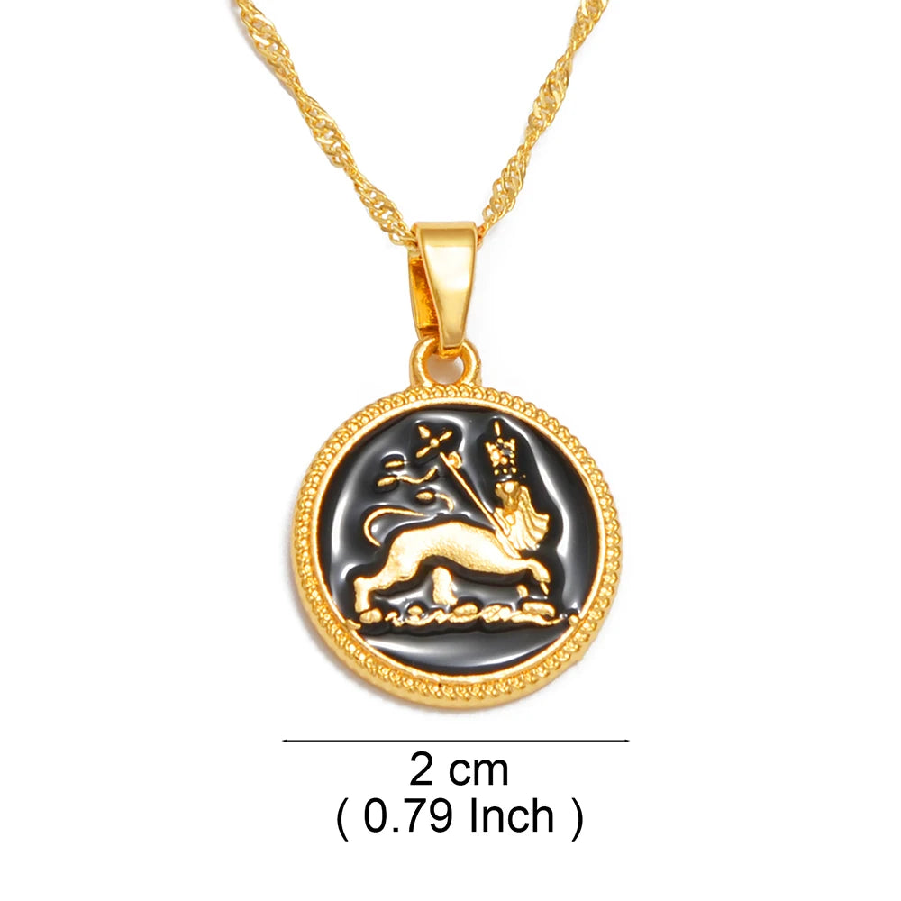 2CM Ethiopian Lion Pendant Necklace for Women  The Lion of Judah Ethnic African Jewelry