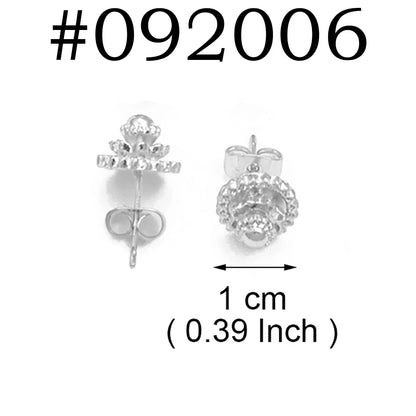 Ethiopian Small Round & Cross Stud Earrings Women  Eritrean Jewelry African Little Ear Studs With Rhinestone