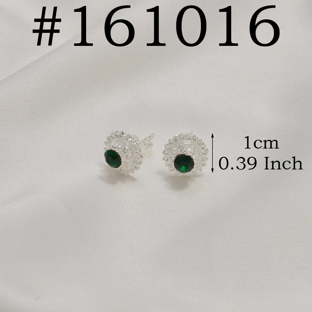 Ethiopian Small Round & Cross Stud Earrings Women  Eritrean Jewelry African Little Ear Studs With Rhinestone