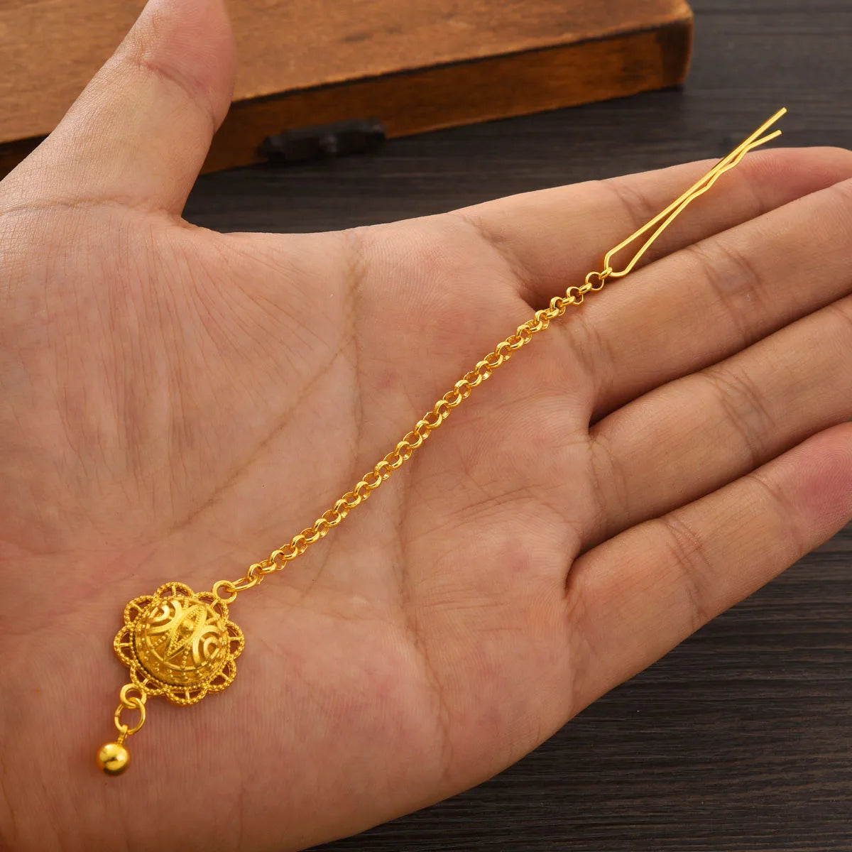 Golden Color Ethiopian Classic Jewelry Round/Geometry Head Chain Dubai Wedding Bride Gifts #103