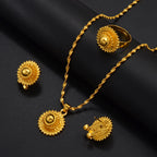 Small Size Ethiopian Jewelry Women Necklaces Earrings Ring Gold Color Eritrea African Jewelry