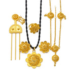 Ethiopian Ethnic Wedding Jewelry Sets Eritrean Habesha African Necklaces Earrings Ring Hairpin Forehead-chain