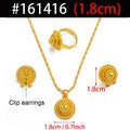 Small Size Ethiopian Jewelry Women Necklaces Earrings Ring Gold Color Eritrea African Jewelry