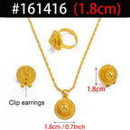 Small Size Ethiopian Jewelry Women Necklaces Earrings Ring Gold Color Eritrea African Jewelry