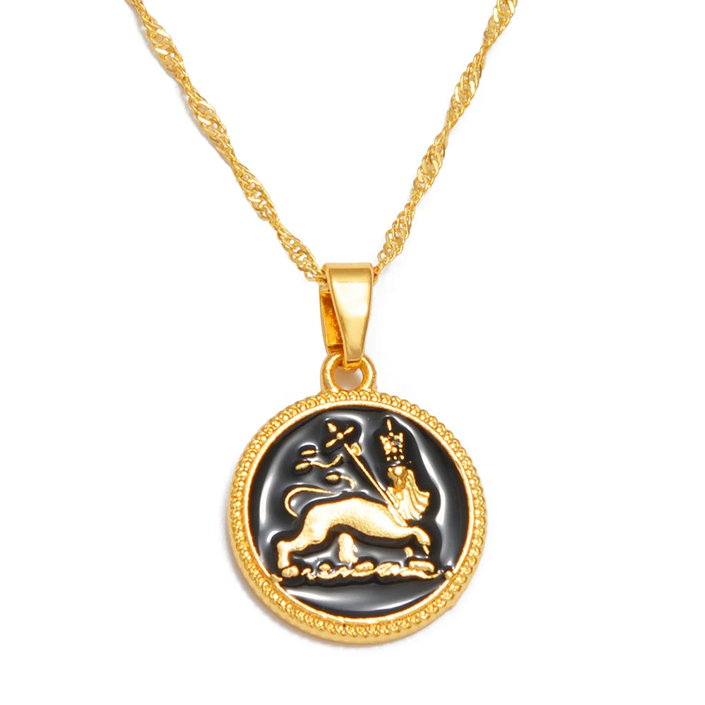 2CM Ethiopian Lion Pendant Necklace for Women  The Lion of Judah Ethnic African Jewelry