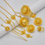 Eritrean Jewelry Set For Women Ethiopian Necklaces Earrings Rings Bracelets Hairpins And Forehead Chains Wedding Dowry