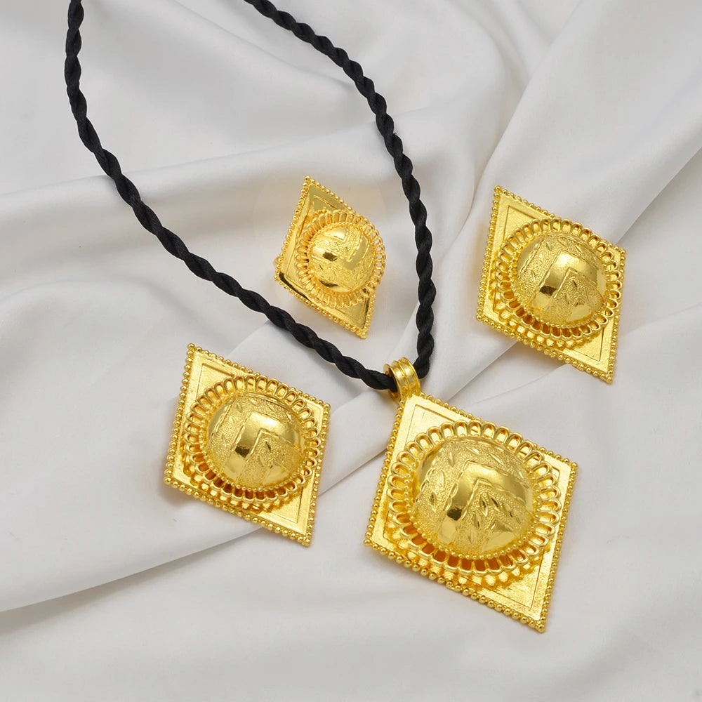 NEW Ethiopian Jewelry Sets Habesha Necklaces Earrings Rings Eritrean African Christmas Birthday Party