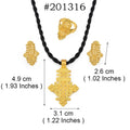 Ethiopian New Year Jewelry Sets Cross Necklaces Earrings Rings Eritrean Africa Bridal Christmas Day Party Gifts