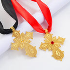 Ethiopian Big Cross Pendant DIY Rope Chain for Women ,African Wedding party Item Eritrean Jewelry Habesha
