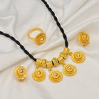 Ethiopian Jewelry Sets Black Rope Earrings Rings African Ethnic Eritrean Habesha Engaged Accessories