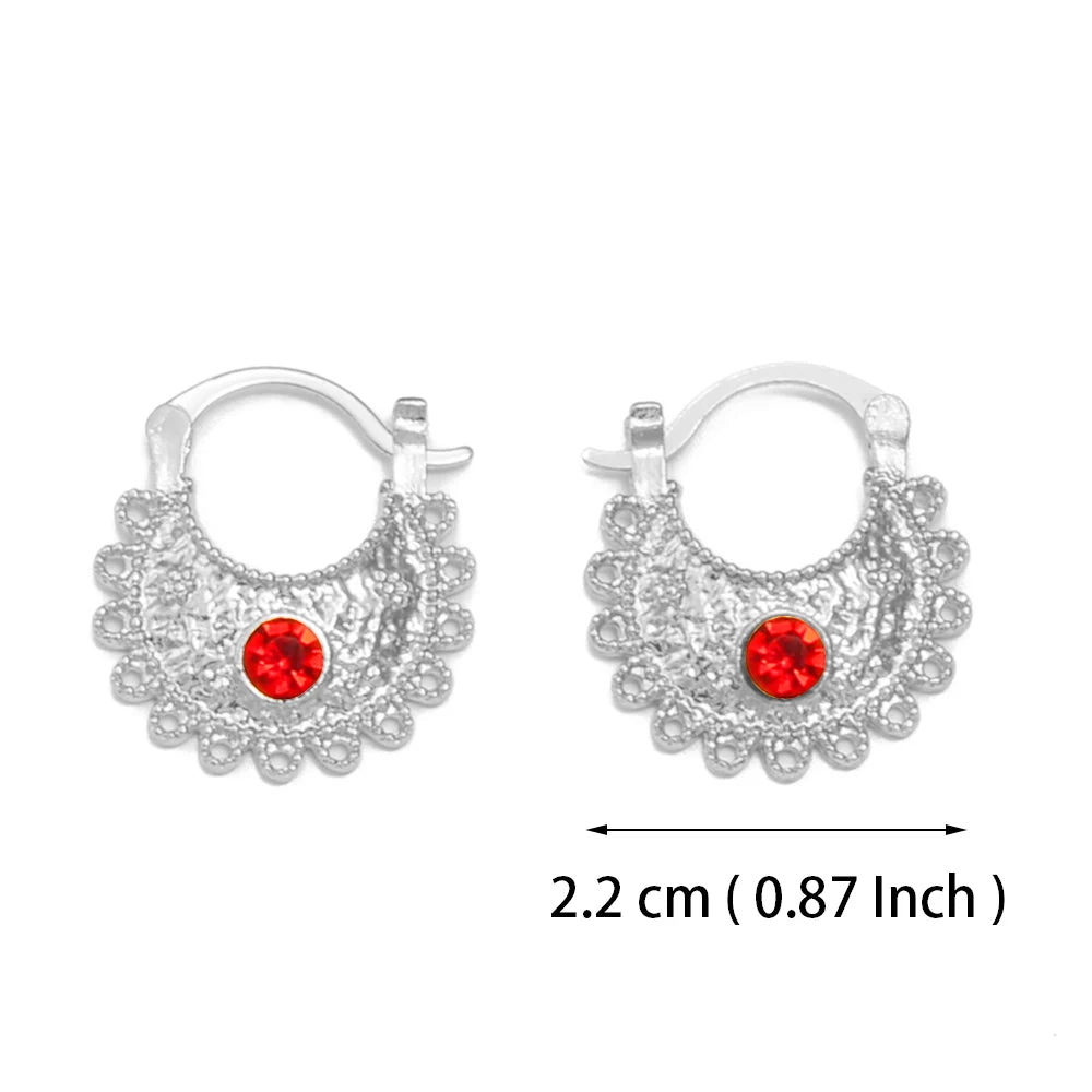 Small Stud Earrings With Rhinestone Ethiopian Eritrean African Jewelry Women