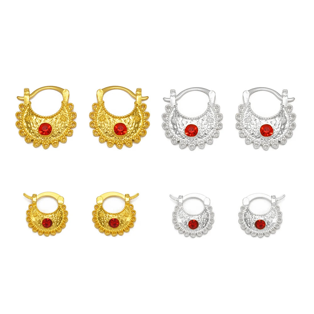 Small Stud Earrings With Rhinestone Ethiopian Eritrean African Jewelry Women