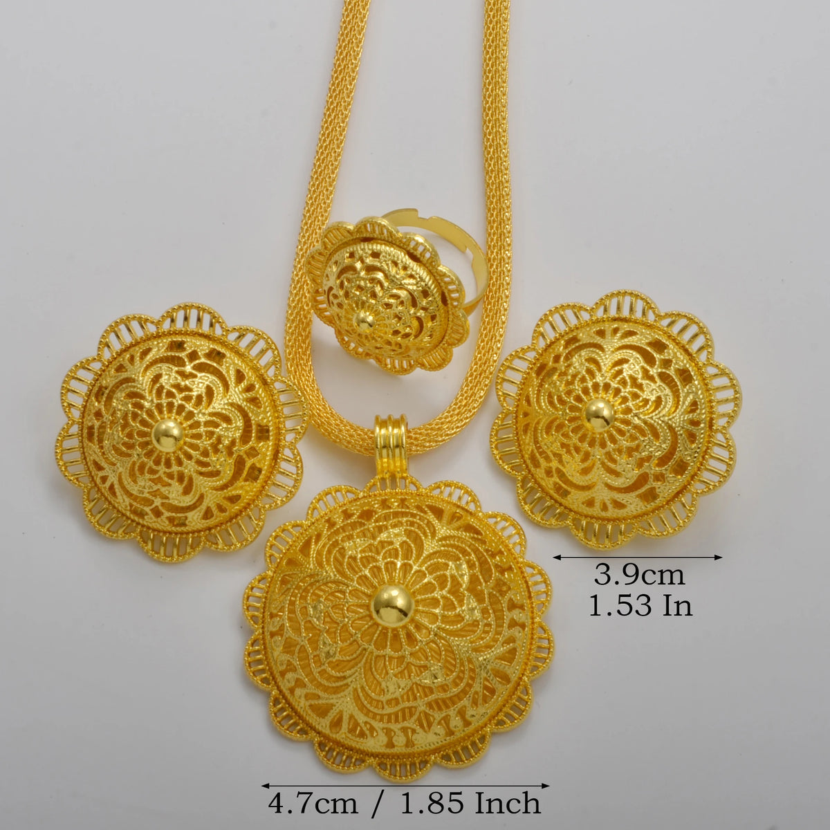 Ethiopian Jewelry Sets Necklace Earrings Ring African Traditional Bridal Set Habesha Eritrea Wedding Sudan
