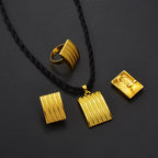 Ethiopian Jewelry sets Pendant Black Rope Earrings Rings African Eritrean Habesha Wedding Accessories