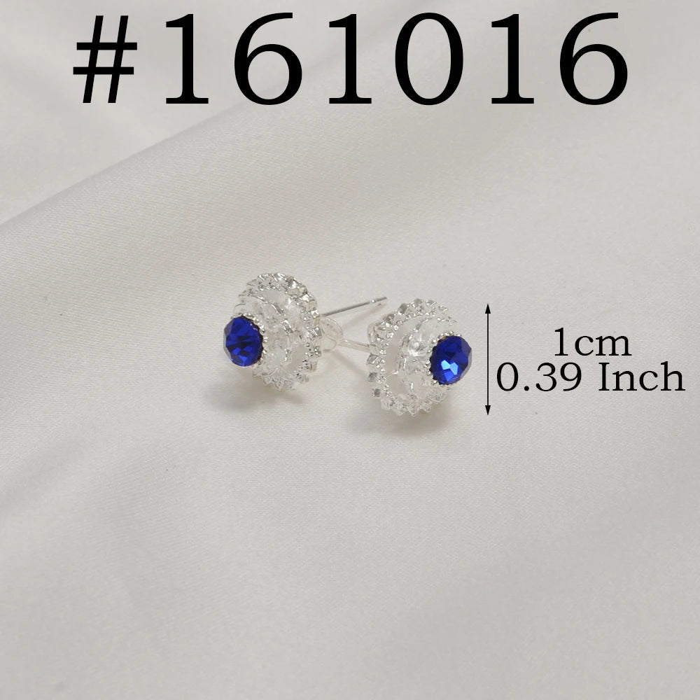 Ethiopian Small Round & Cross Stud Earrings Women  Eritrean Jewelry African Little Ear Studs With Rhinestone
