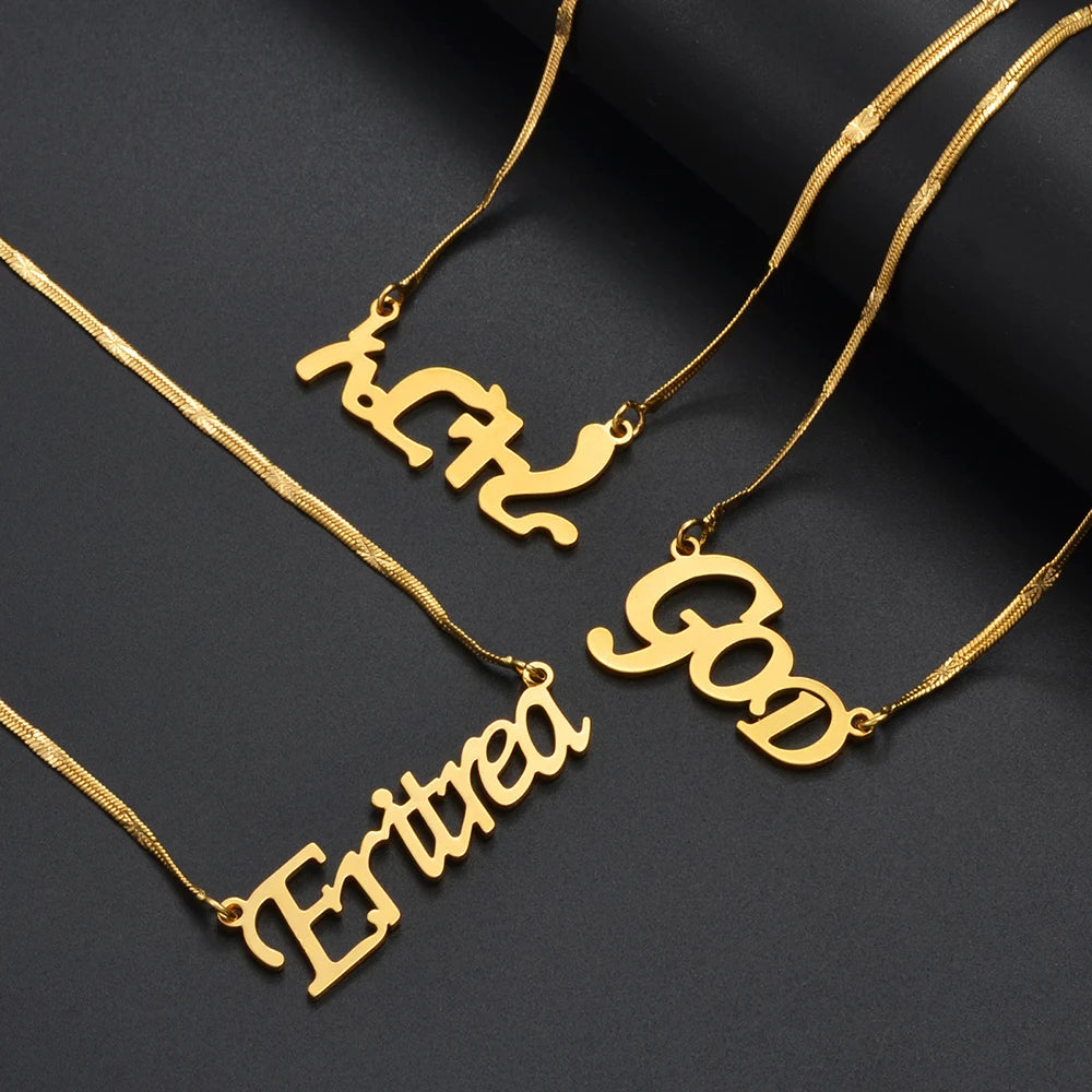 Ethiopian Eritrean Pendant Necklaces For Women  Gold Color African Jewelry God Chains