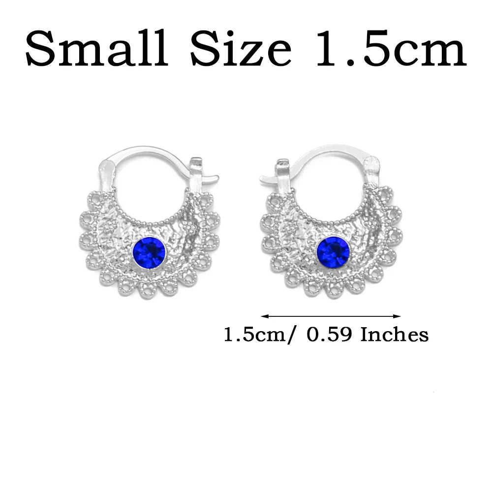 Small Stud Earrings With Rhinestone Ethiopian Eritrean African Jewelry Women