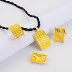 Ethiopian Jewelry sets Pendant Black Rope Earrings Rings African Eritrean Habesha Wedding Accessories