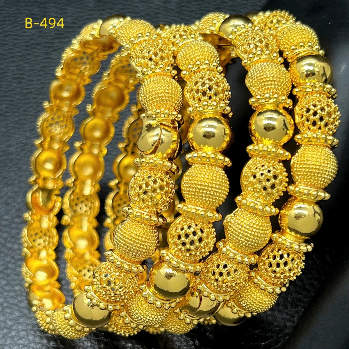 Luxury Gold Color Bangles For Women Bridal Charm Bracelet Wedding Gift Jewelry Party