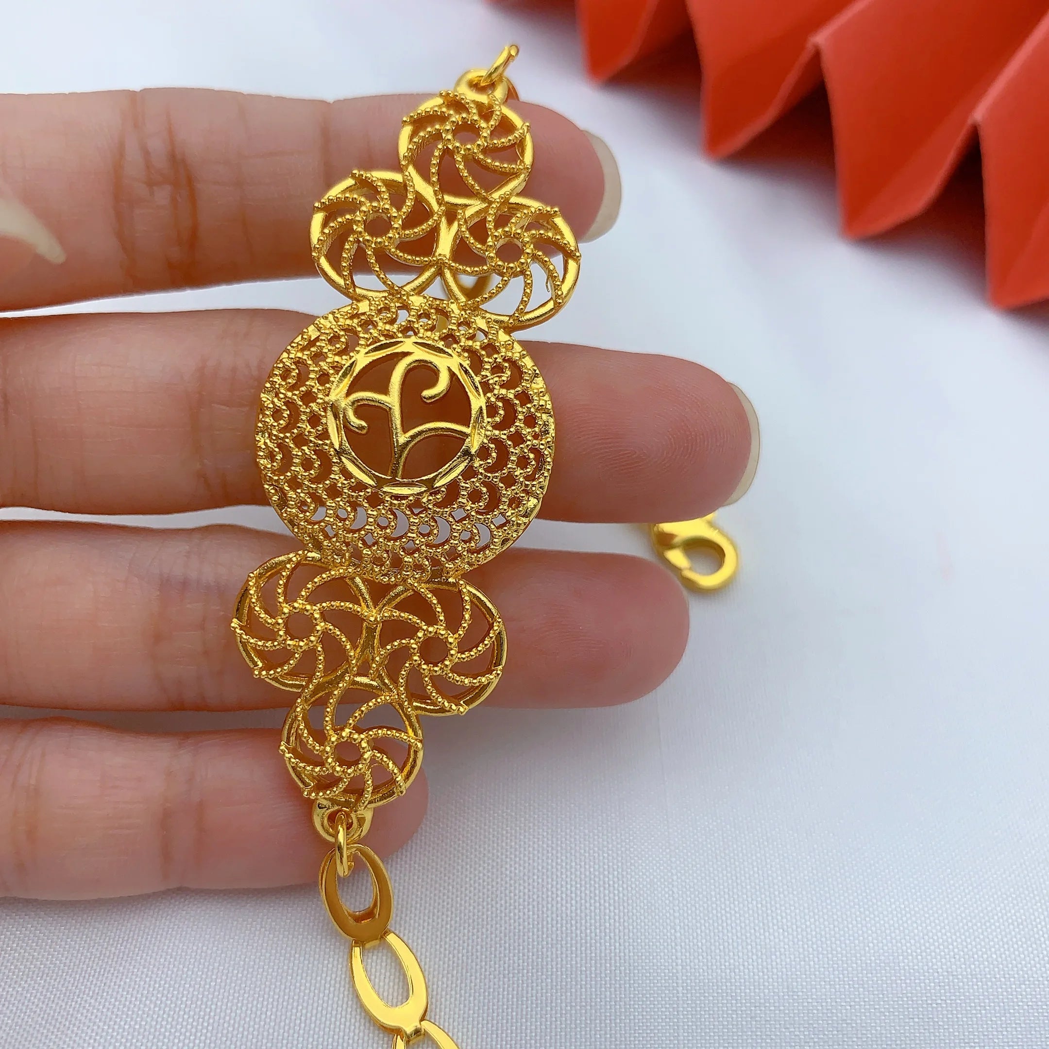 Ethiopian 24K Gold Color Jewelry Set For Women Bridal Dubai Nigerian Long Tassel Necklace Bracelet Earring Ring Sets Party Gift