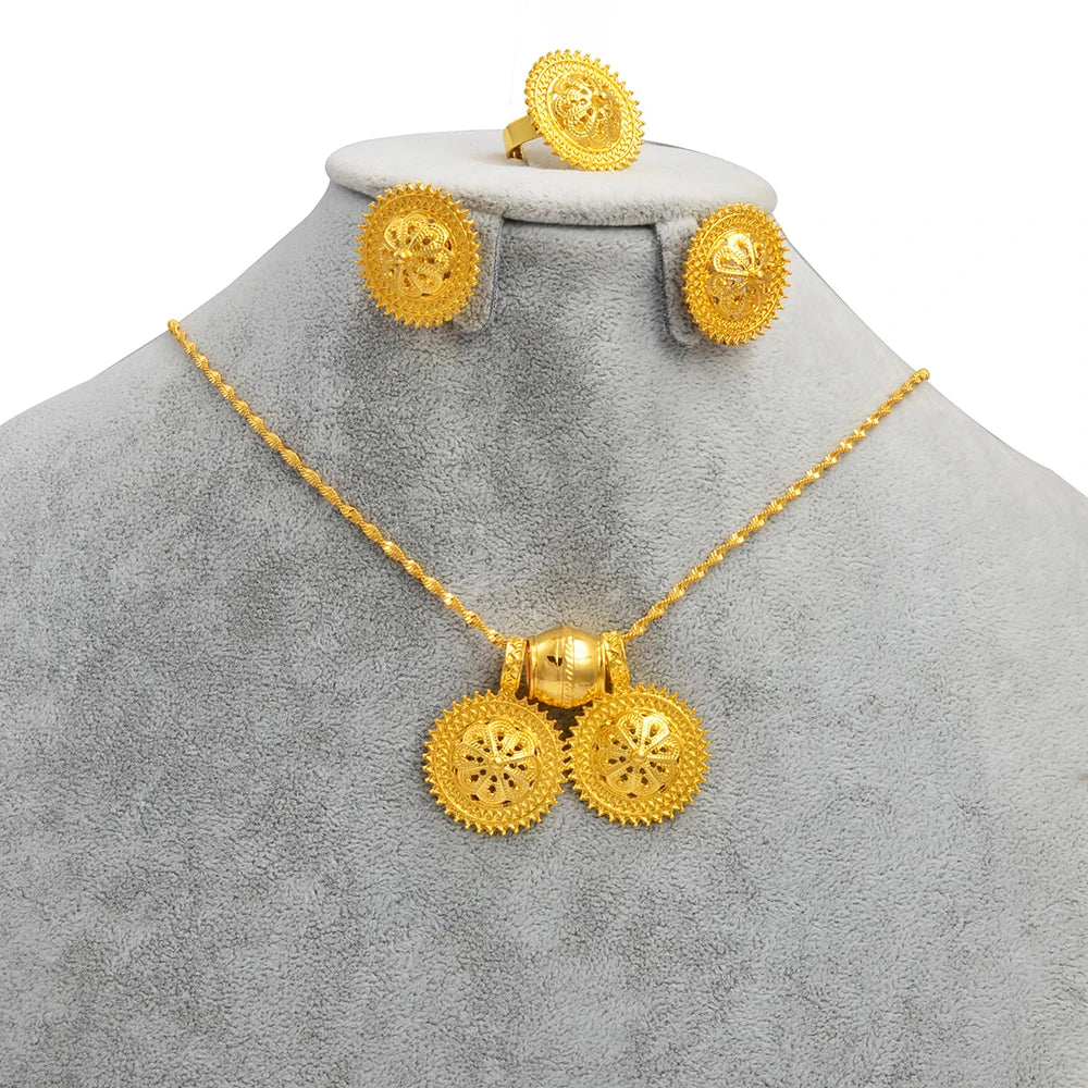 Ethiopian Necklaces Earrings Ring Eritrea African Traditional Wedding Accessories Jewelry Habesha