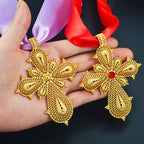 Ethiopian Big Cross Pendant DIY Rope Chain for Women ,African Wedding party Item Eritrean Jewelry Habesha
