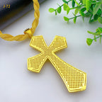 Ethiopian Cross Pendant Twisted Chain for Women Man African Wedding Party Gold Color Eritrea Jewelry Cross Gift