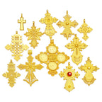 Ethiopian Gold Color Cross Charms Pendant Necklaces African Jewelry Eritrean Anniversary Accessories