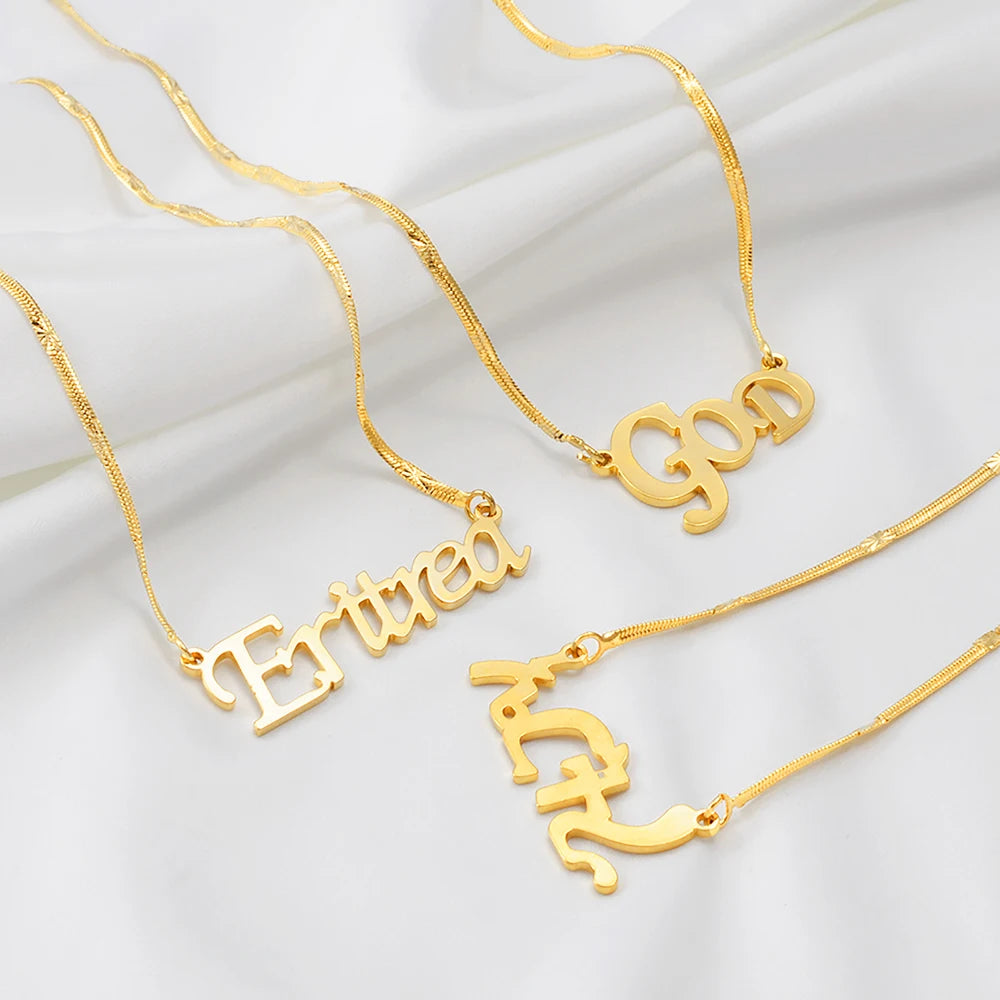 Ethiopian Eritrean Pendant Necklaces For Women  Gold Color African Jewelry God Chains