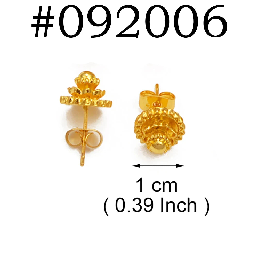 Ethiopian Small Round & Cross Stud Earrings Women  Eritrean Jewelry African Little Ear Studs With Rhinestone