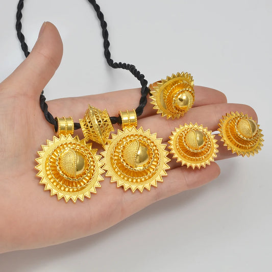 Ethiopian National Jewelry Sets Habesha Necklaces Earrings Rings Eritrean African Bridal Dubai Israel Middle East