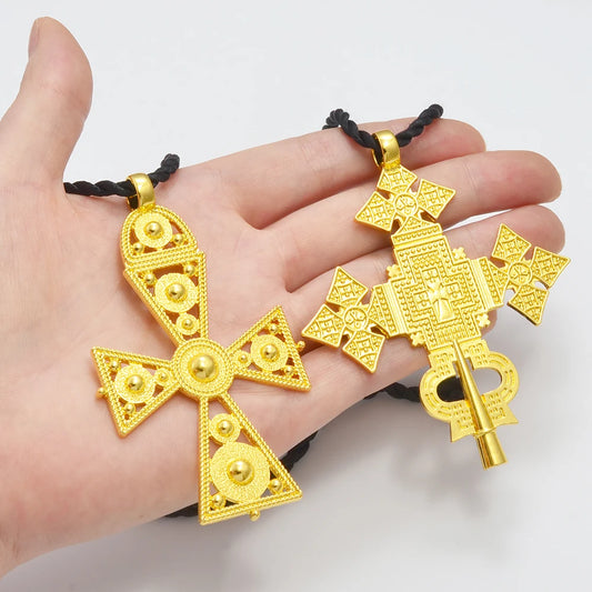 Large Cross Ethiopian Eritrean Big Pendant RopeTraditional Ornaments Habesha Jewelry