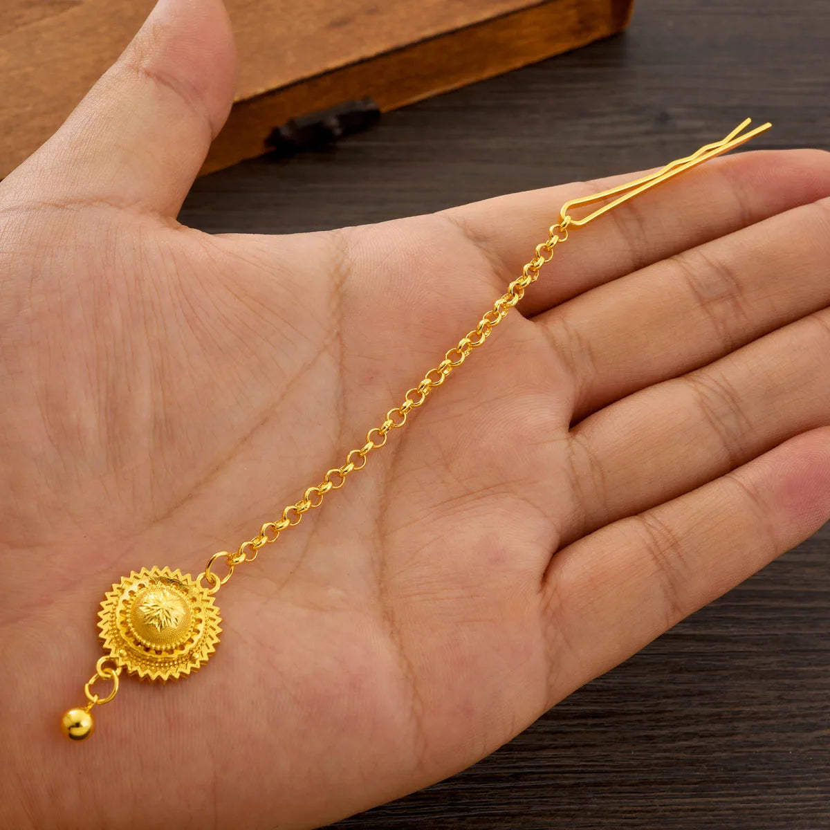 Golden Color Ethiopian Classic Jewelry Round/Geometry Head Chain Dubai Wedding Bride Gifts #103