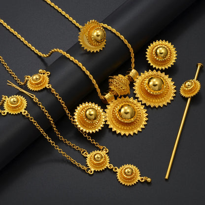 Round Ethiopian Traditional Wedding Jewelry Sets for Bride Woman  Eritrean Habesha African Party Accessories