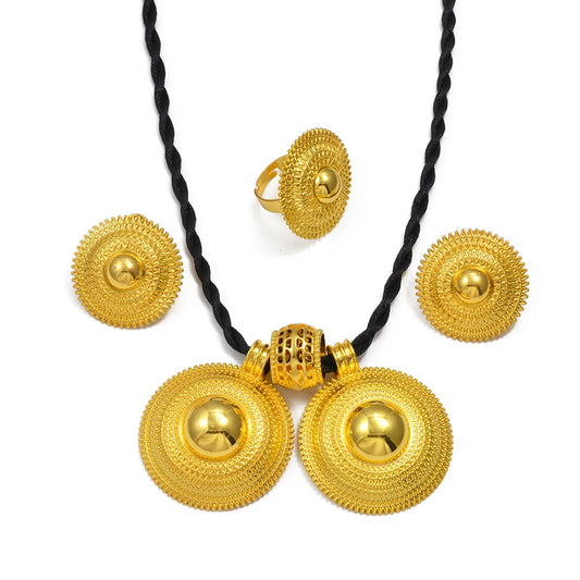 Ethiopian Jewelry Sets Necklace Earrings Ring African Habesha Eritrea Traditional Wedding