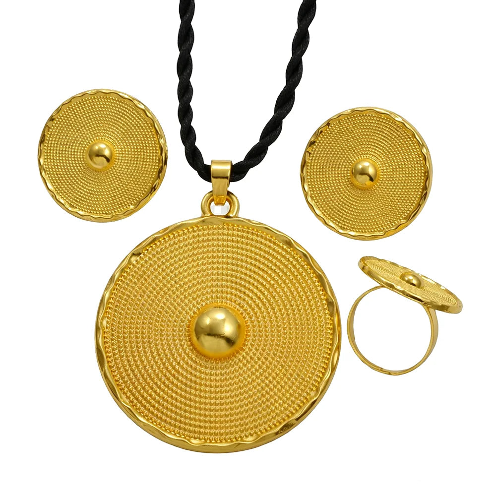 Ethiopian Jewelry Sets Necklace Earrings Ring African Traditional Bridal Set Habesha Eritrea Wedding Sudan
